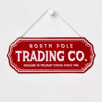 North Pole Trading Co Metal Decorative Sign - Wondershop™ : Target