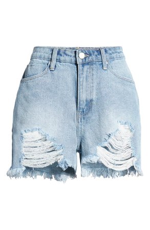 BP. High Waist Destroyed Denim Shorts | Nordstrom