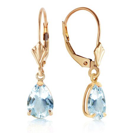 Aquamarine Belle Drop Earrings 2.85 ctw in 9ct Gold - 1863Y | QP Jewellers