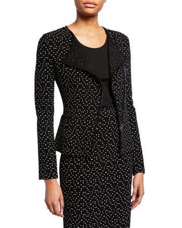 Emporio Armani Dot-Jacquard Asymmetric Zip-Front Jacket and Matching Items & Matching Items | Neiman Marcus