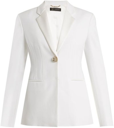 VERSACE Single-Breasted Satin-Trimmed Cady Blazer