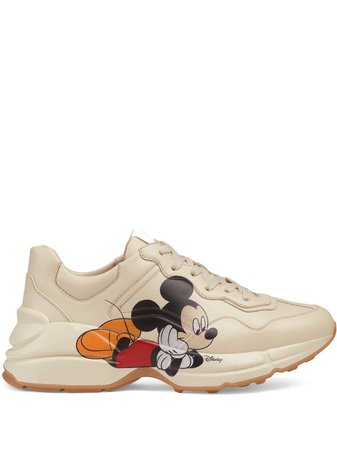 Shop white Gucci x Disney Rhyton leather sneakers with Express Delivery - Farfetch