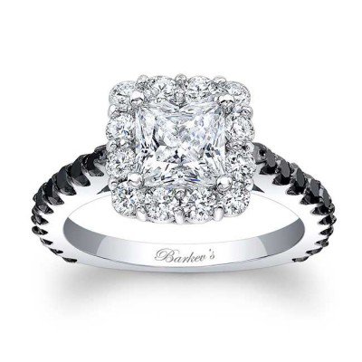 Barkev's Black Diamond Princess Cut Engagement Ring 7939LBK | Barkev's