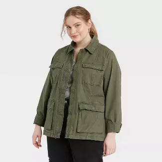 Women's Plus Size Anorak Jacket - Universal Thread™ Olive Green 4x : Target