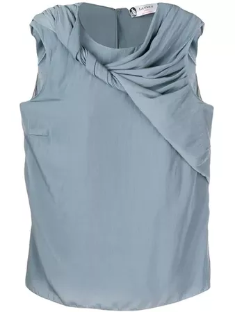 Lanvin twirled drape sleeveless blouse $619 - Buy Online - Mobile Friendly, Fast Delivery, Price