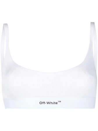 Off-White ribbed-knit logo-print sports bra