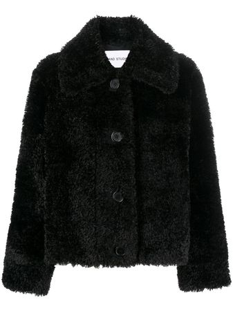 STAND STUDIO Faux Fur Buttoned Jacket - Farfetch