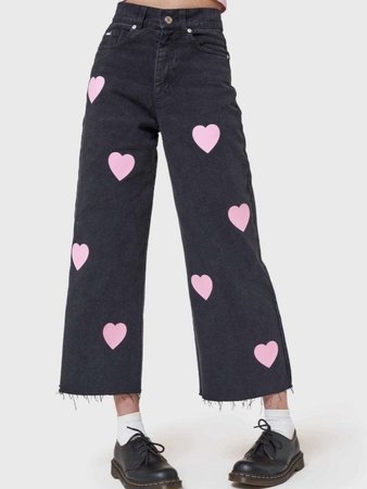 pink heart jeans