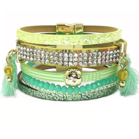 green boho bracelet