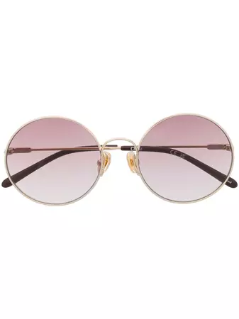 Chloé Eyewear logo-engraved round-frame Sunglasses - Farfetch