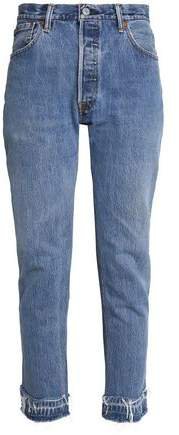 Re/Done By Re/done By Distressed High-rise Slim-leg Jeans