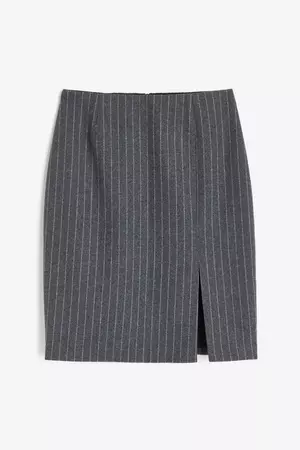 Pencil Skirt - Dark gray/pinstriped - Ladies | H&M US