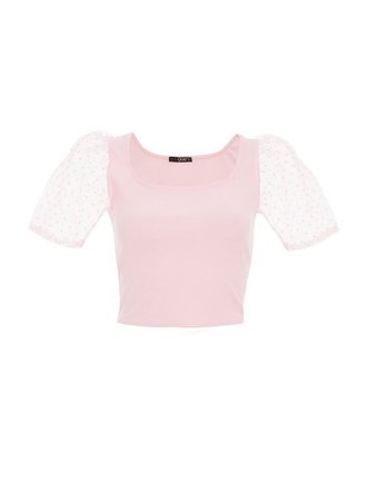 *Quiz Pink Organza Puff Sleeve Top | Dorothy Perkins