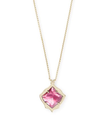 Kacey Gold Long Pendant Necklace in Berry Illusion | Kendra Scott