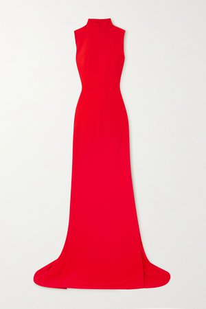 Red Open-back crepe gown | Alexander McQueen | NET-A-PORTER