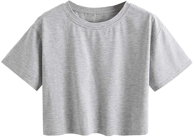 SweatyRocks Women's Summer Short Sleeve Tee Distressed Ripped Crop T-Shirt Tops Apricot XS at Amazon Women’s Clothing store