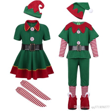 2018 Kids Boy Girl Christmas Elf Costume Kids Green Elf Cosplay Costumes Carnival Party Supplies Purim Halloween Christmas Themed Halloween Parties Simple Group Halloween Costumes From Qq371858377, $14.22| DHgate.Com