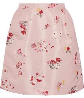 Pleated Floral-print Faille Mini Skirt