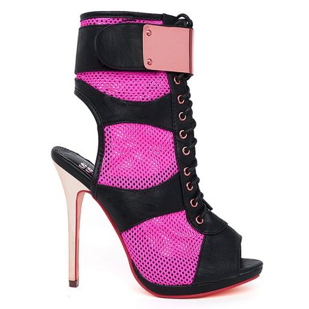 STREET STUNNER MESH BOOTIES - NEON PINK from FLYJANE | Fly Shoes