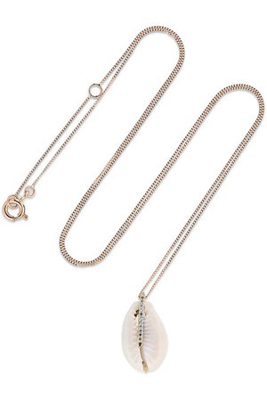 Pascale Monvoisin | Cauri 9-karat pink and yellow gold, porcelain and diamond necklace | NET-A-PORTER.COM