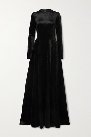 Black Stretch-velvet gown | Balenciaga | NET-A-PORTER