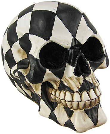 Black / White Harlequin Human Skull Statue Figure: Amazon.ca: Home & Kitchen