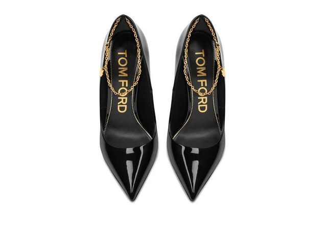 Tom Ford PATENT LEATHER CHAIN PUMP - Women | TomFord.com
