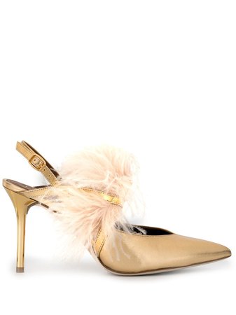 Malone Souliers Agnes Feather Sling Back Pumps - Farfetch
