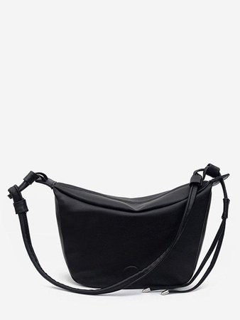 simple style leather croissant shoulder bag