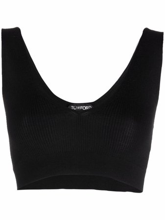 Shop TOM FORD ribbed cropped top with Express Delivery - FARFETCH