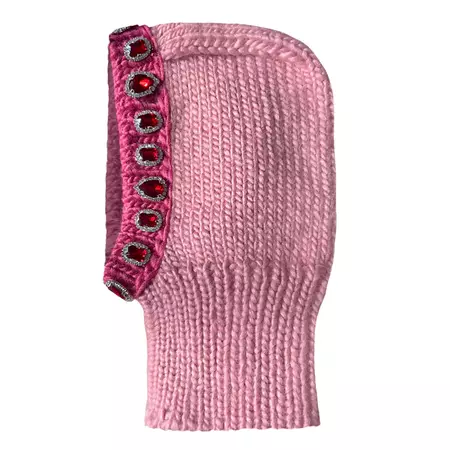 Pink Crystal Hand Knitted Balaclava – Lirika Matoshi