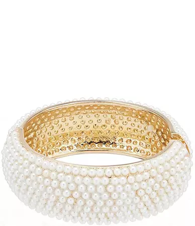 Dillard's Pave Pearl Wide Hinge Bracelet