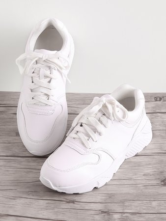 Faux Feather Lace Up Sneakers