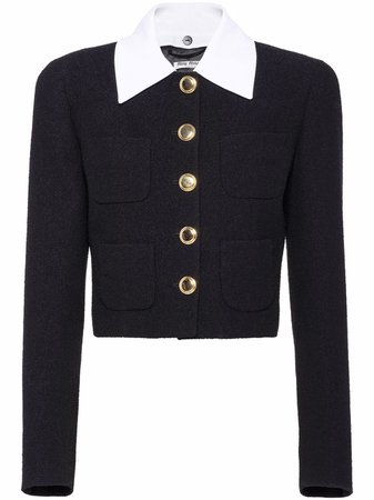 Miu Miu button-fastening long-sleeve jacket - FARFETCH