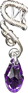 silver hair spiral with purple gem