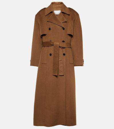 Nikola Wool And Cashmere Trench Coat in Brown - The Frankie Shop | Mytheresa