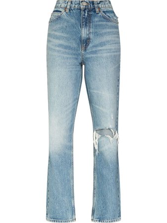 RE/DONE '70s ripped-knee straight-leg Jeans - Farfetch
