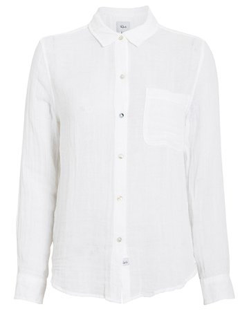 Hadley White Gauze Button Down Shirt | INTERMIX®