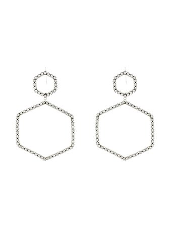Metallic Isabel Marant Here It Is Crystal Hexagon Earrings | Farfetch.com