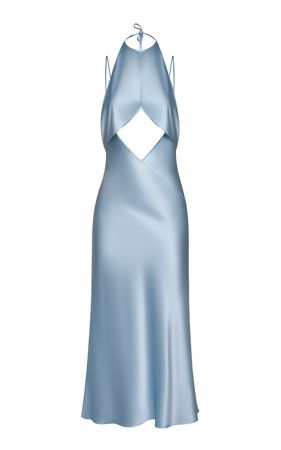 MATÉRIEL 2-In-1 Stretch-Silk Halter Dress