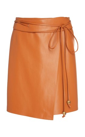 Sekoya Vegan Leather Mini Wrap Skirt by Nanushka | Moda Operandi