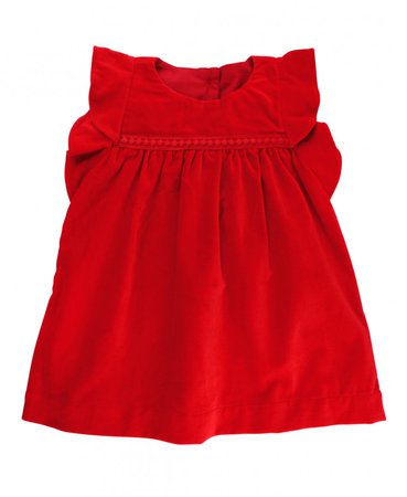 Ruffle Butts Red Velvet Jumper Dress