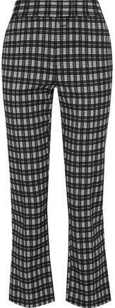 Clio Cropped Checked Woven Bootcut Pants