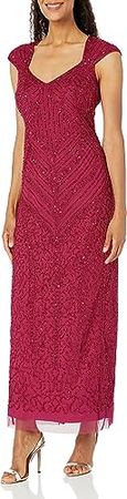Amazon.com: Adrianna Papell Women's Beaded Column Gown : Clothing, Shoes & Jewelry