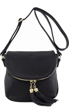 black crossbody handbag