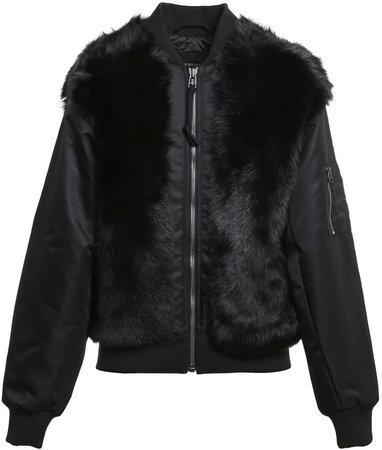 x Nick Wooster Genuine Shearling Panel Bomber Jacket