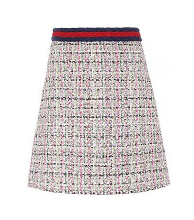 Tweed A-line miniskirt
