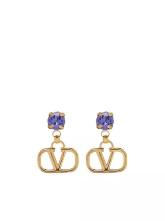 Valentino Garavani VLogo Signature Crystal Drop Earrings - Farfetch