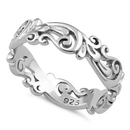 Sterling Silver Vines Band Ring - Dreamland Jewelry