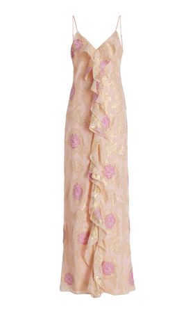 June Ruffled Silk-Blend Maxi Dress By Loveshackfancy | Moda Operandi